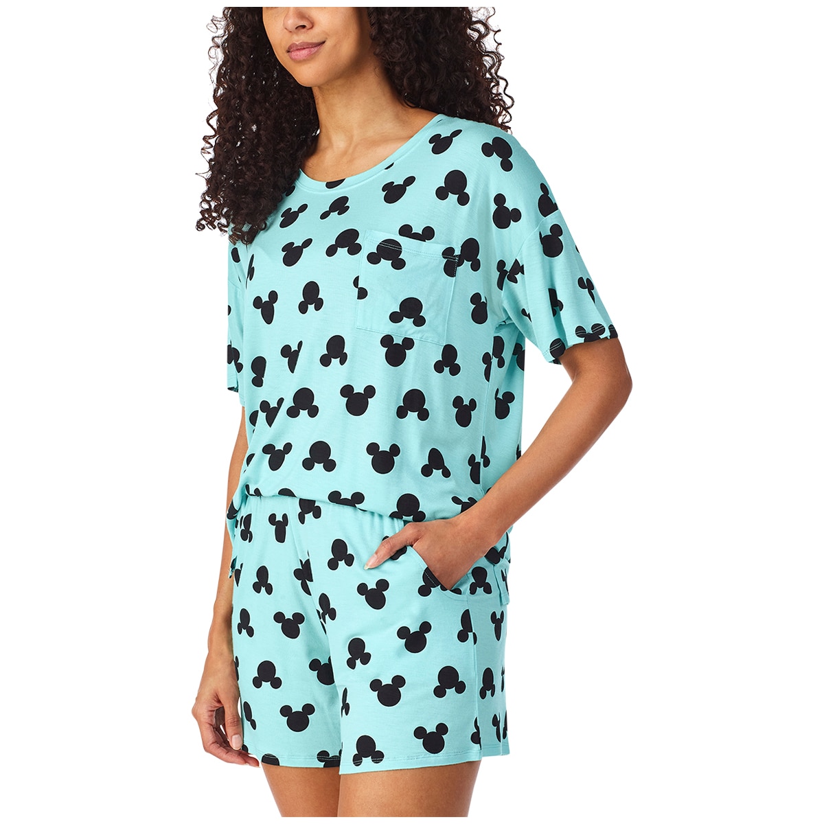 Disney Mickey Minnie Women s Pyjama Set 2pc Blue Cost