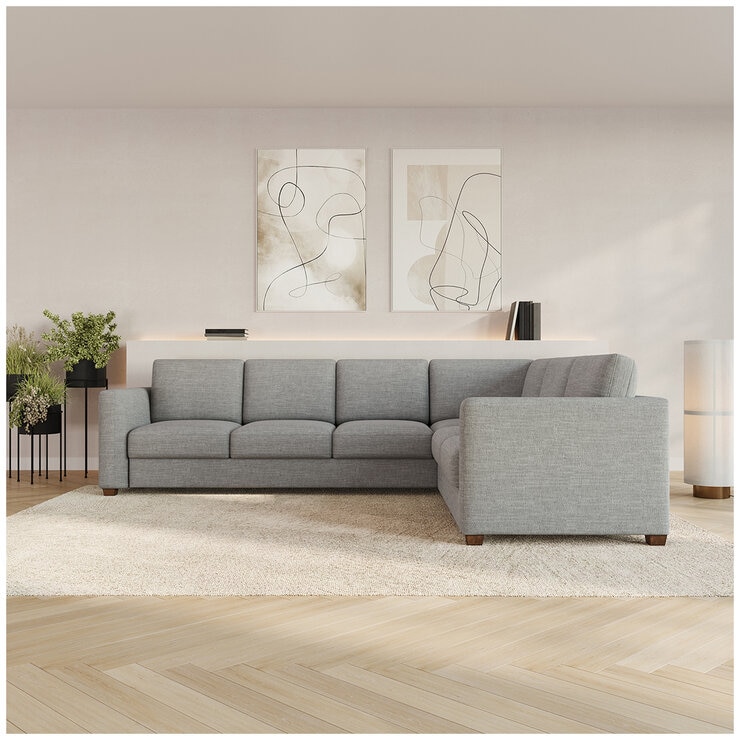 Thomasville 3 Piece Fabric Convertible Sectional With Storage Seat