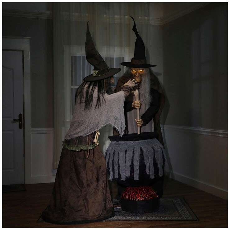 Deluxe Animated Witch Cauldron Duo