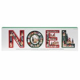 NOEL Wooden Letters With Light Up Festive Scene Set Of 4