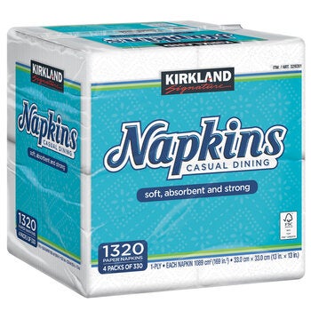 Kirkland Signature 1 Ply Luncheon Napkins 330 x 4 Pack Kirkland Signature 1 Ply Luncheon Napkins 330 x 4 Pack
