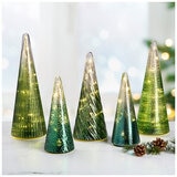LED Glass Trees Green
