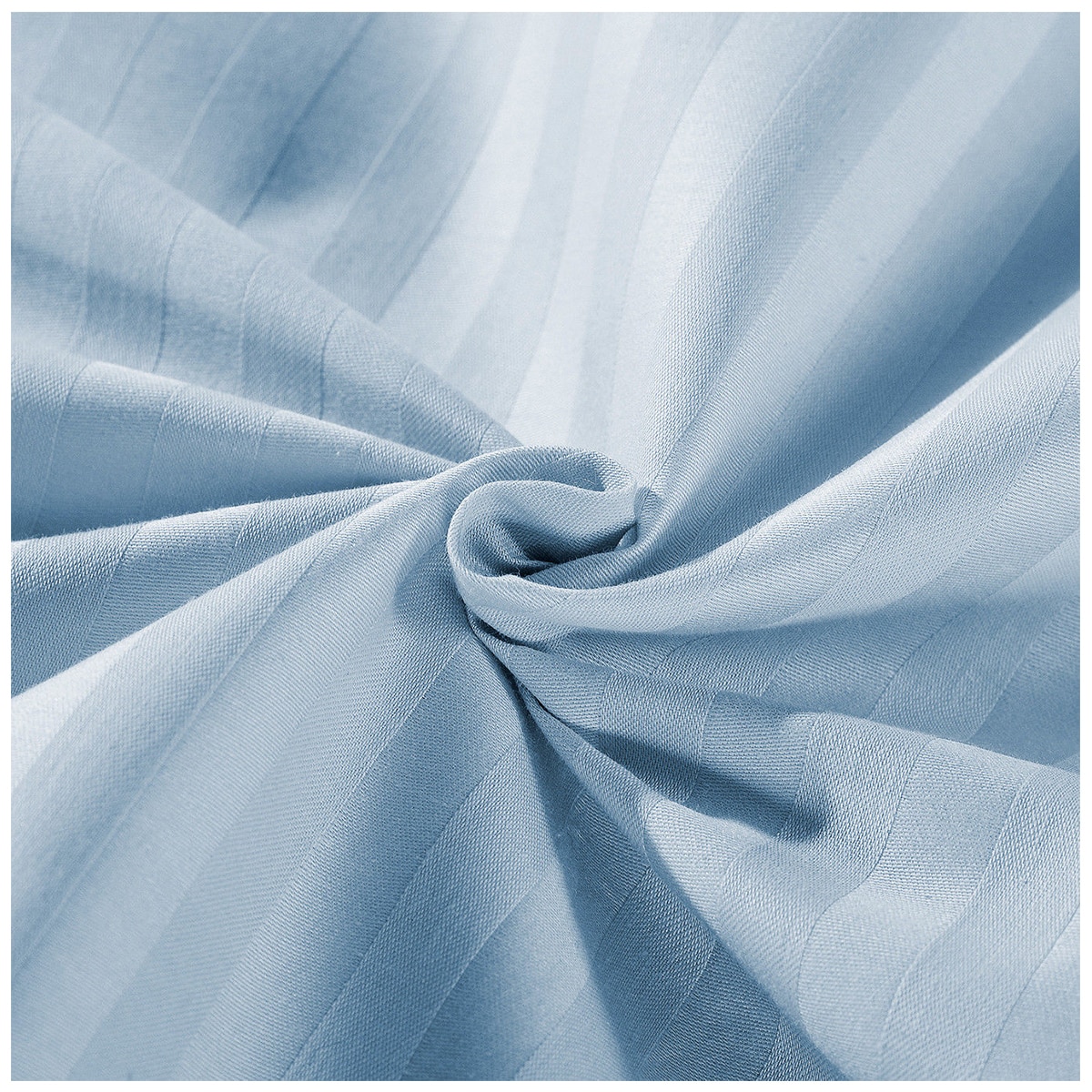 Bdirect Kensington 1200TC Cotton Sheet Set in Stripe - Double Chambray Blue