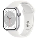 Apple Watch Series 8 GPS 41mm Silver Aluminium Case with White Sport Band