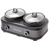 Westinghouse 2 X 2.5L Pot Slow Cooker, Black Stainless with Auto Function