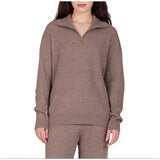 TKEES Women's 1/4 Zip Ribbed Sweater