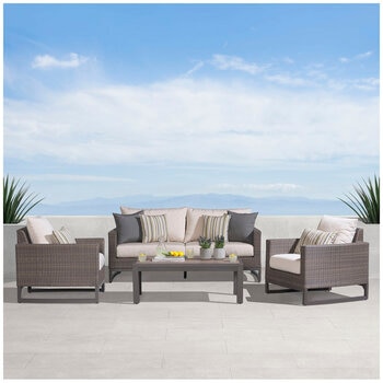 RST Brands Milea Outdoor Seating Set Natural Beige 4 Piece