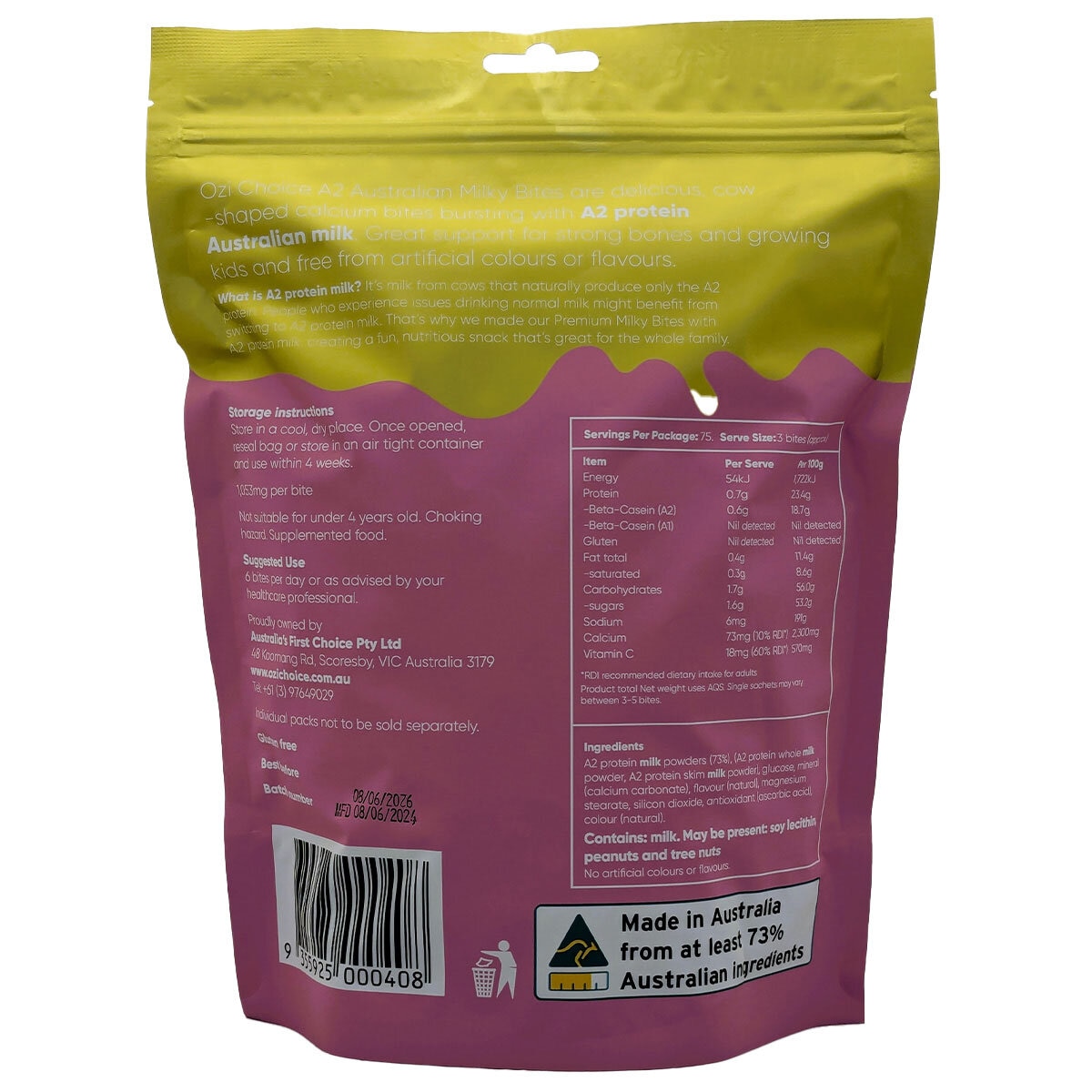 Ozi Choice A2 Australian Milky Bites 300g
