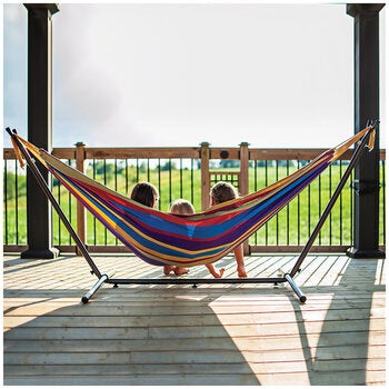 Vivere Double Cotton Hammock with Stand 280cm Vivere Double Cotton Hammock with Stand 280cm