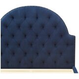 Moran Princess Queen BedHead With Encasement With Slatted Base Plush Indigo
