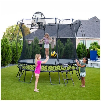Springfree All Black 3M Medium Round Trampoline Bundle