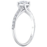 18KT White Gold 0.78ctw Diamond Ring With 0.50ctw Centre Stone