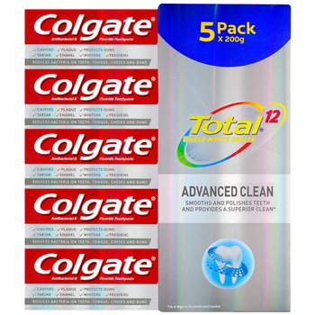 Colgate Total Advanced Clean Toothpaste 5 x 200g