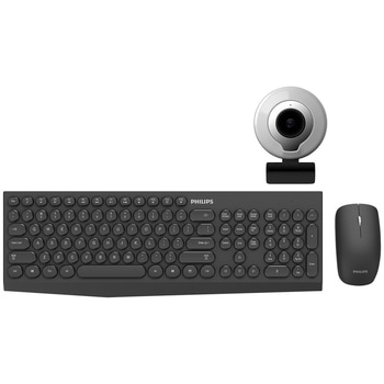 Philips Wireless Keyboard and Mouse with Webcam Bundle SPT6323 & CP11-AF200V
