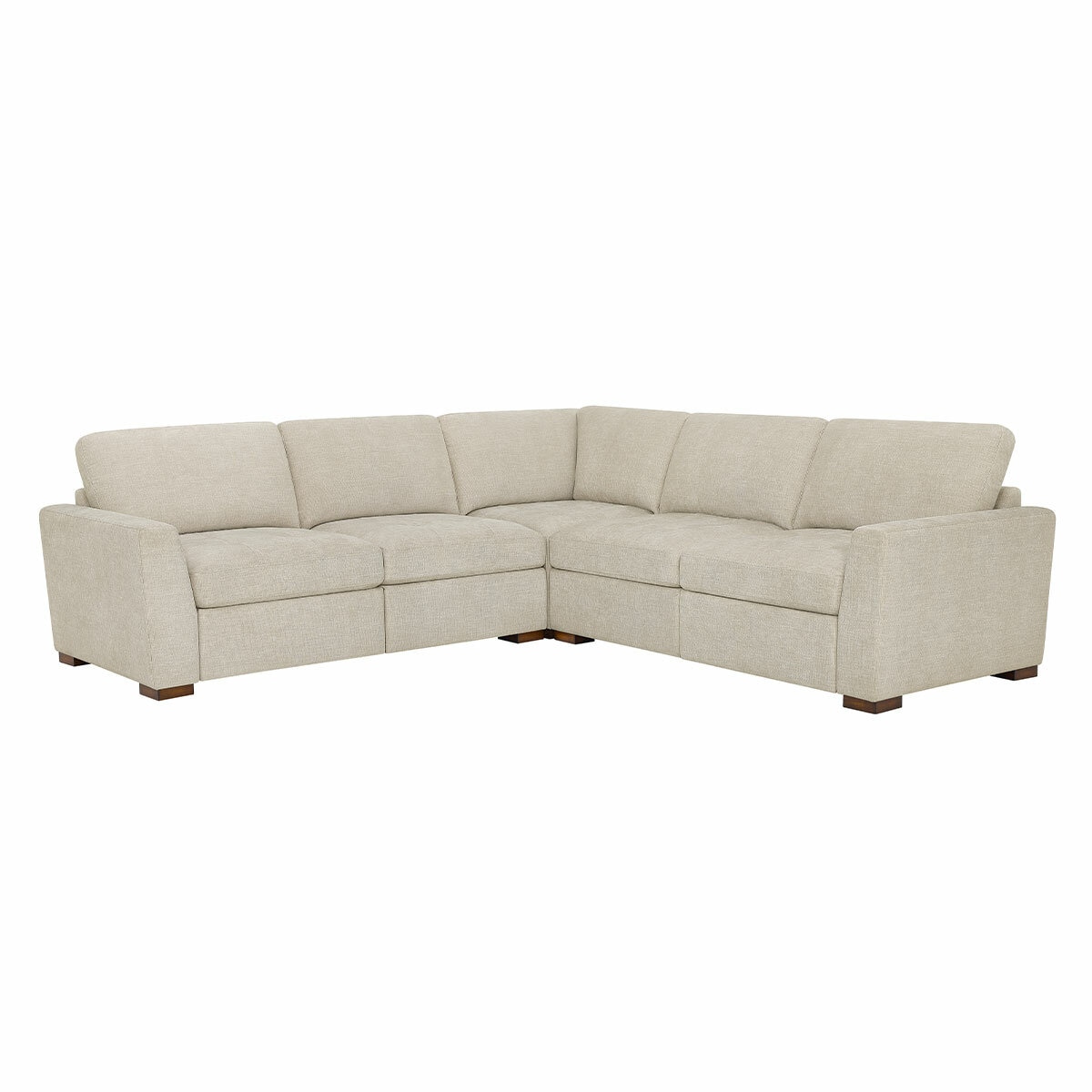 Thomasville 3 Piece Fabric Sectional with 2 Power Footrests