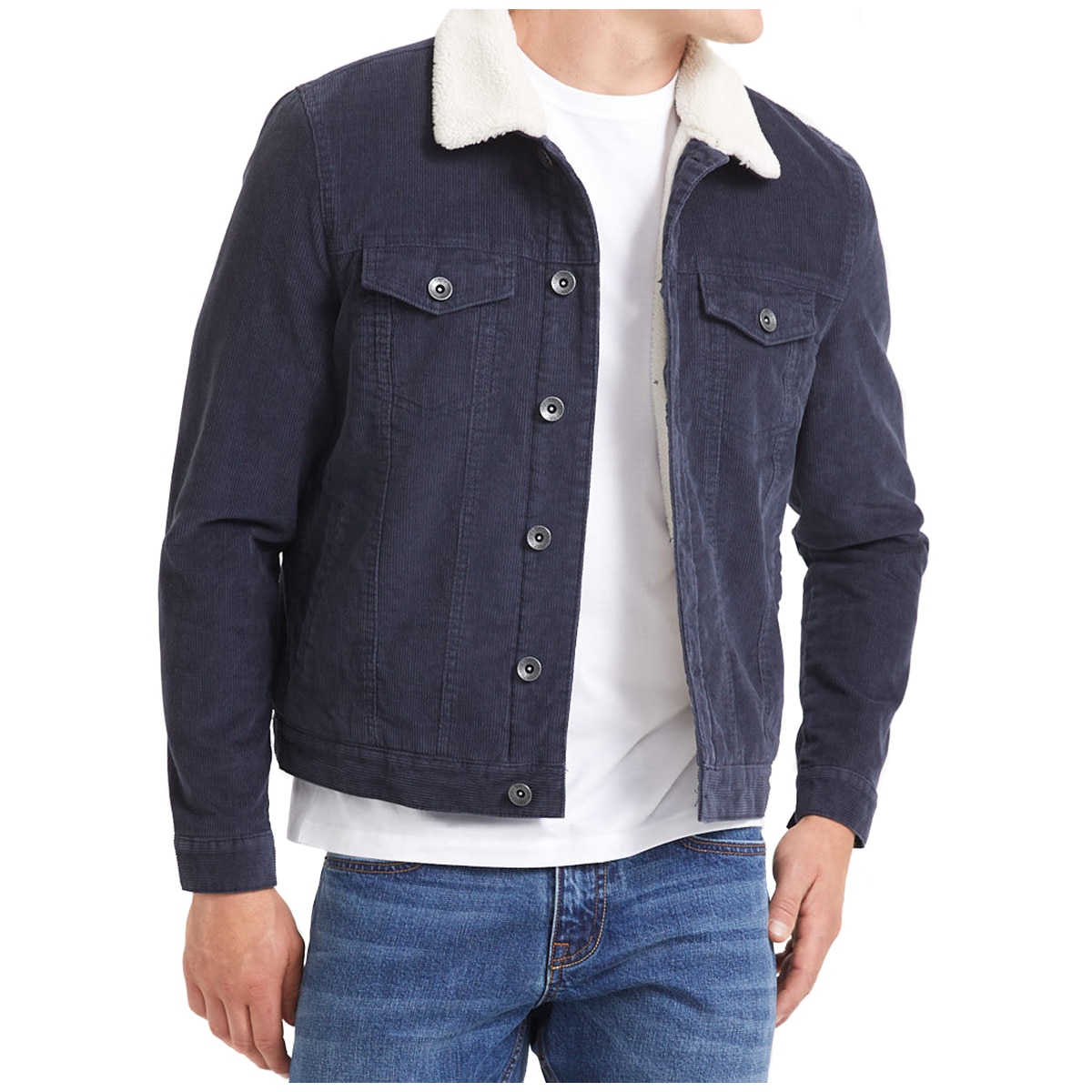 corduroy jacket with sherpa collar