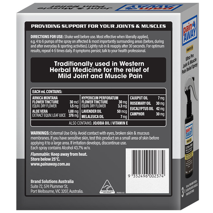 Pain Away Forte+ Joint & Muscle Spray 3 x 100ml