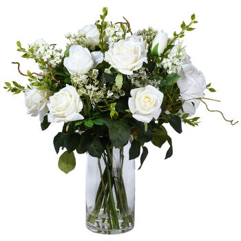 CGH Artificial English Rose Floral Arrangement 61cm