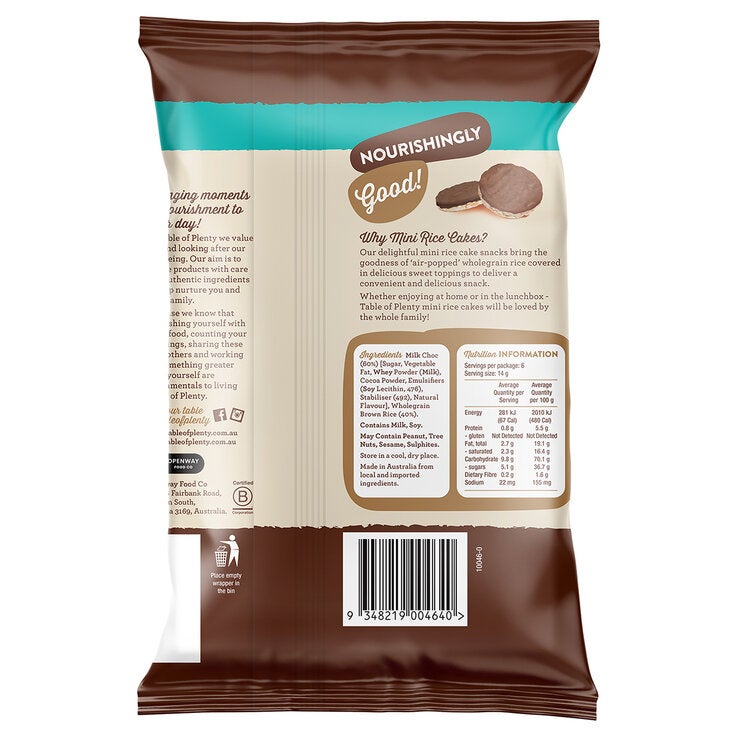 Table Of Plenty Mini Rice Cakes 36 x 14g Table Of Plenty Mini Rice Cakes 36 x 14g