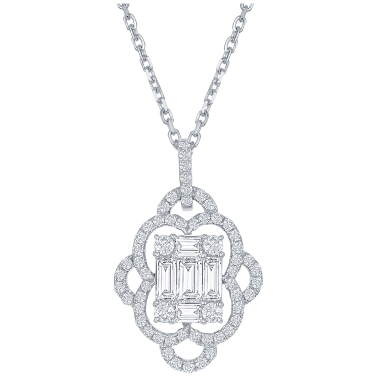 18KT White Gold 1.60ctw Diamond Fashion Pendant