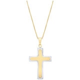 14KT Two Tone Gold Cross Pendant