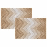 Riviera Homes Chevron Bath Mat 2 Pack Mocha