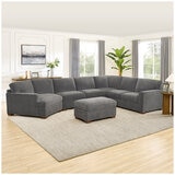 Thomasville Fabric Sectional With Storage Seats And Ottoman