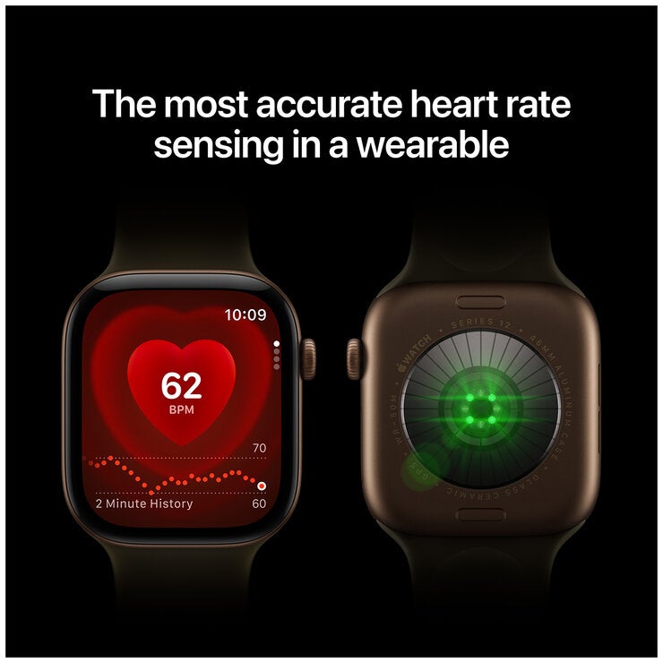 Apple Watch Series 12 GPS 42mm Dark Bronze Aluminium Case with Olive Sport Band - S/M