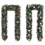 CGH 2.7m Pre-Lit Decorated Holiday Artificial Garland CGH 2.7m Pre-Lit Decorated Holiday Artificial Garland