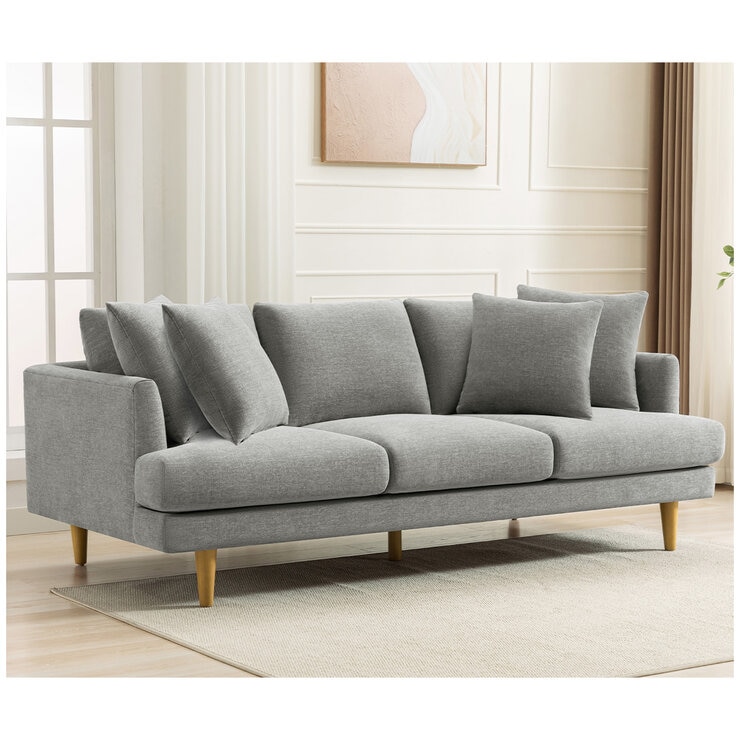 Crown Fabric Sofa Light Grey Crown Fabric Sofa Light Grey