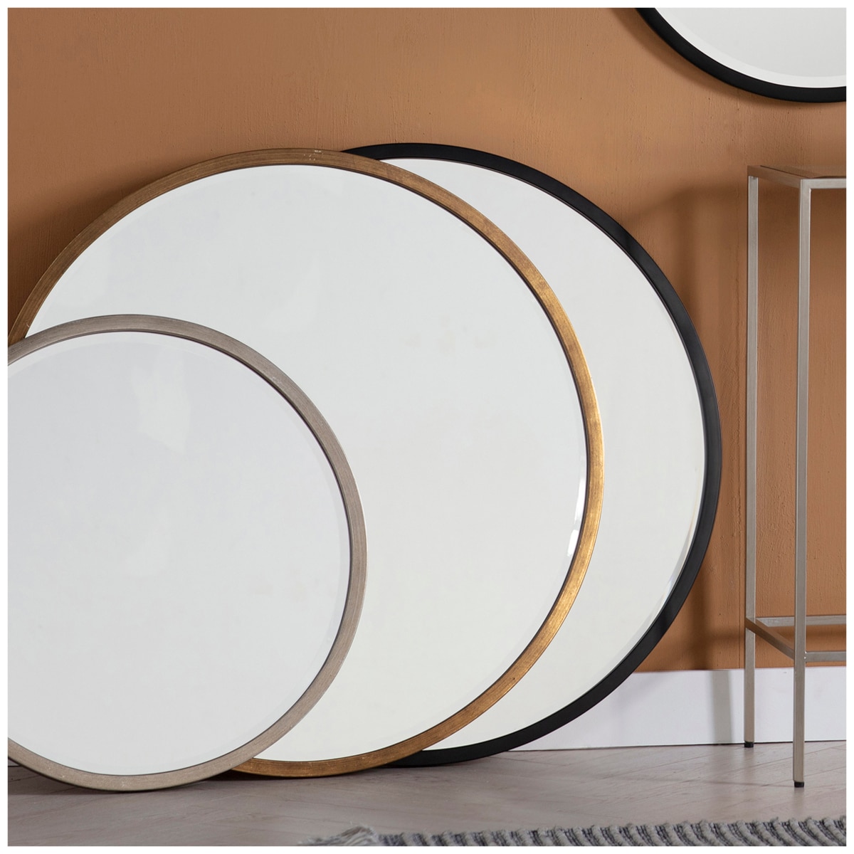 Hudson Living Higgins Round Black Mirror 800x800mm