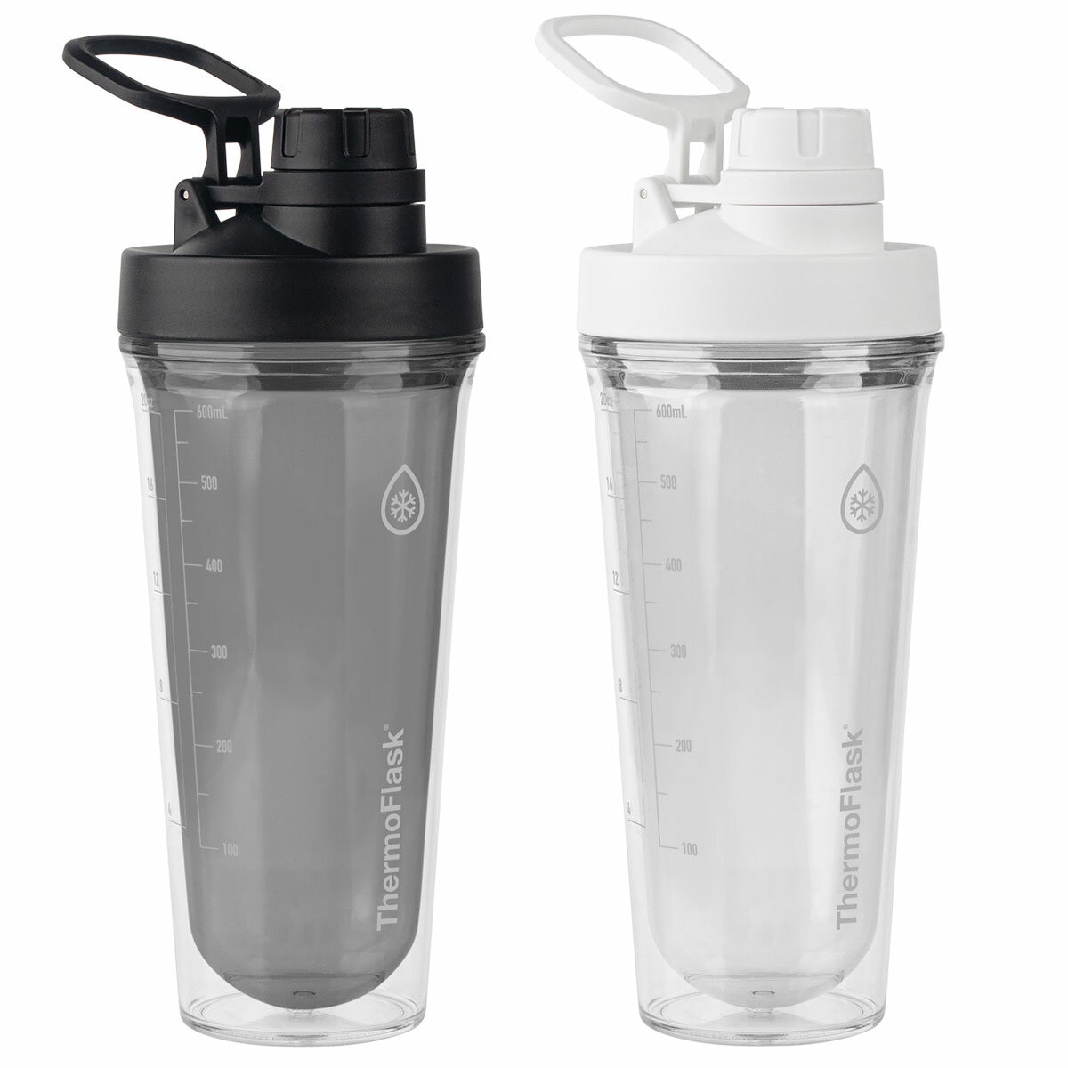 Thermoflask Tritan Shaker Spout Lid With Agitator 710ml 2 Pack Black White