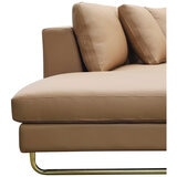 Moran Arcadia Extended Leather Chaise Sofa Caramel