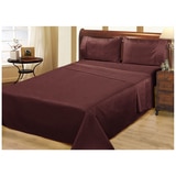 Ramesses 1000 Thread Count Pima Cotton Narrow Stripe Queen Sheet Set Burgundy