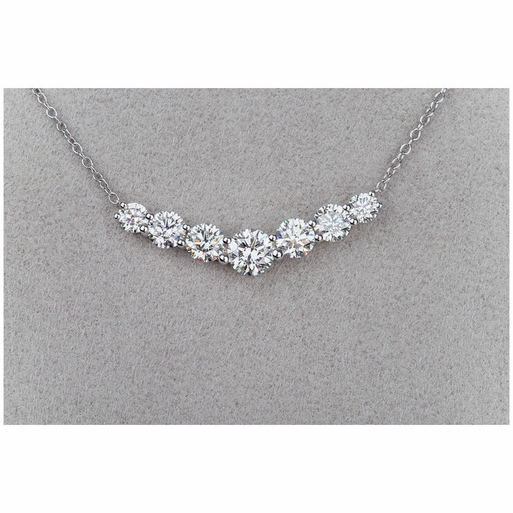 18KT White Gold 3.50ctw Diamond 7 Stone Necklace