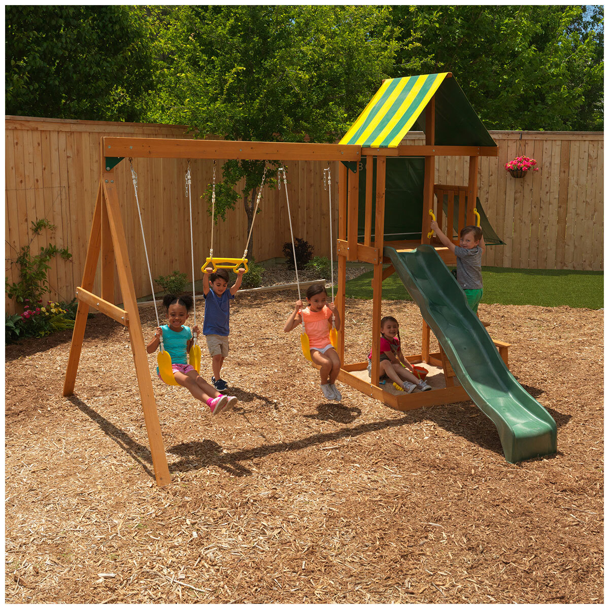 Kidkraft Spring Meadow Fort Play and Swing Set Costco A