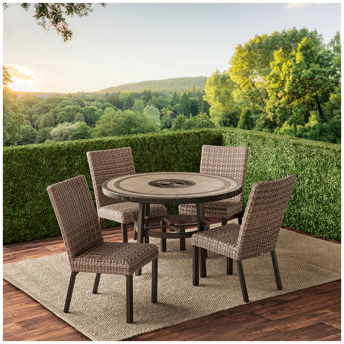 Agio Anderson 5 Piece Woven Dining Set