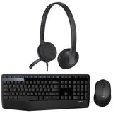 Logitech MK345 Wireless Keyboard And Mouse Combo And H340 Headset Bundle 920-012926