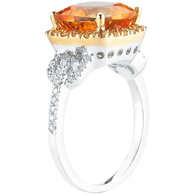 18KT Two Tone Citrine, Yellow Sapphire and Diamond Ring Costco Australia