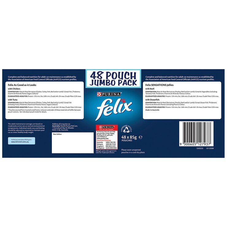 Felix Jumbo Mixed Cat Food 48 x 85g Costco Australia