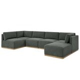 Henredon 6 Piece Fabric Modular Sectional With Ottoman