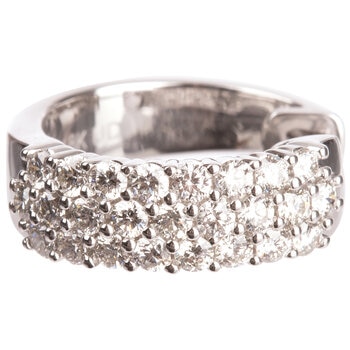 18KT White Gold 1.00ctw Round Diamond Hoop Earrings