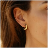 24KT Yellow Gold Twisted Half Hoop Earrings