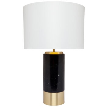 CAFE Lighting & Living Paola Marble Table Lamp with White Shade Black