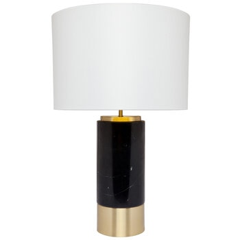 CAFE LIGHTING & LIVING Paola Marble Table Lamp with White Shade Black