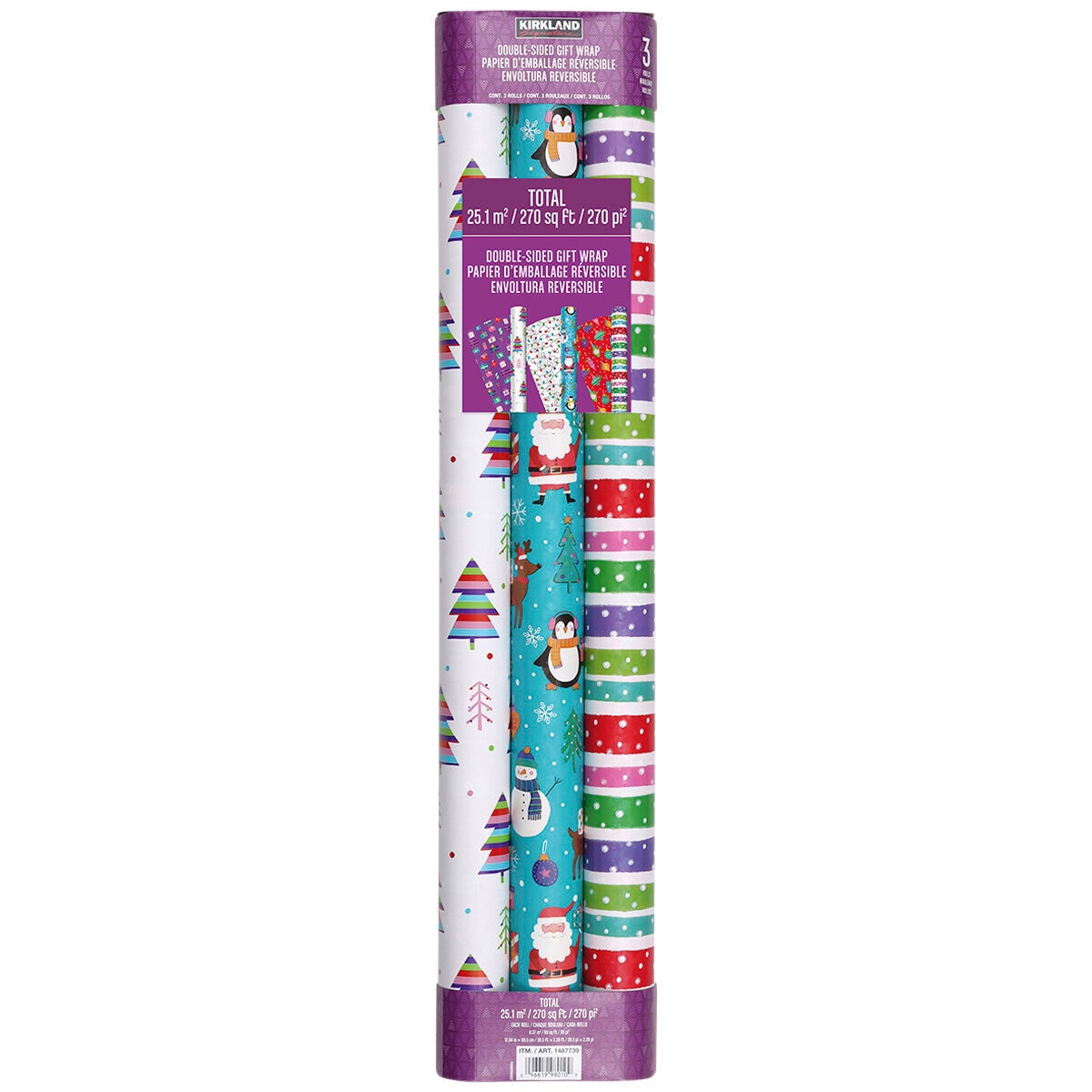 Kirkland Signature Bright Double-Sided Gift Wrap 6 Pack