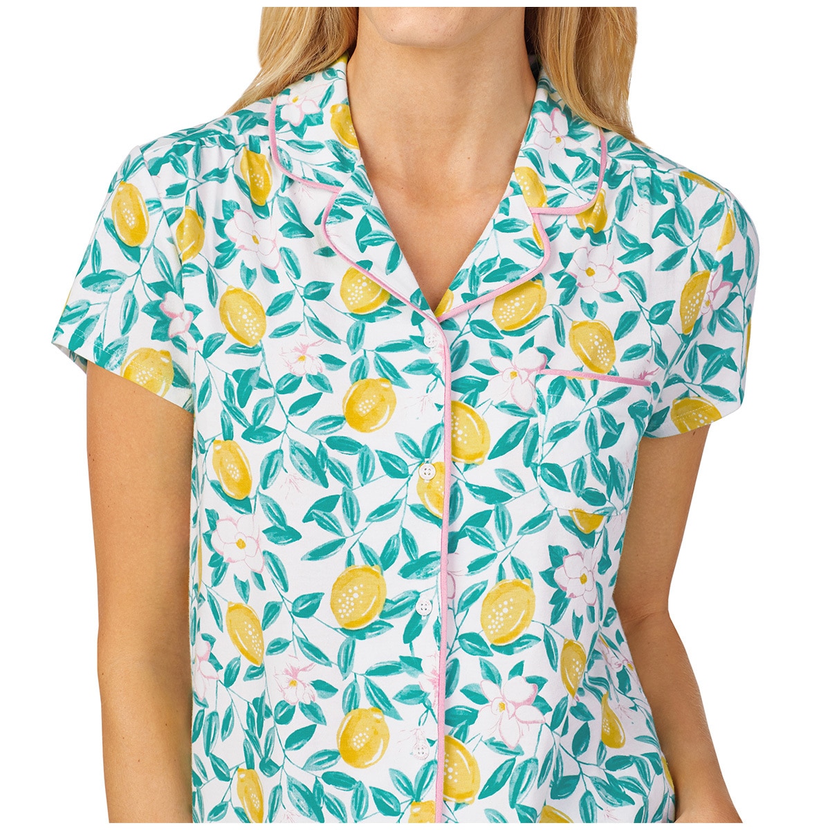 Jane & Bleecker Notch Collar Shorty PJ Set - Lemon