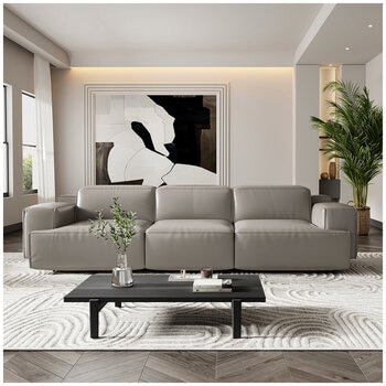 Valencia Valentina Leather Reclining Lounge 3 Seater Grey