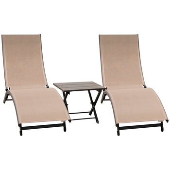 Vivere Coral Springs Chaise Lounge & Table 3pc Set