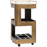 Wine Stash Miniature Bar Cart with Marble Top Industrial
